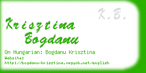 krisztina bogdanu business card